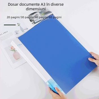 Shibao dosar A3 din plastic, dosar de tip album pentru foi detașabile, dosar pentru teste, partituri și album foto imprimabil
