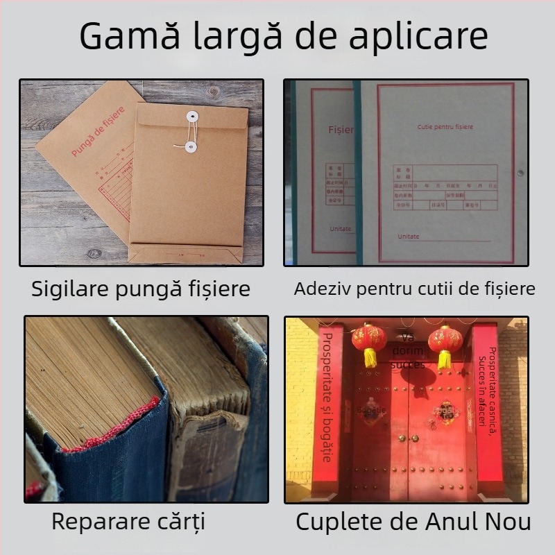 Adeziv puternic pentru arhive – reparații la partea din spate a dosarelor, cutii pentru dosare, cutii pentru certificate, coperți și cărți