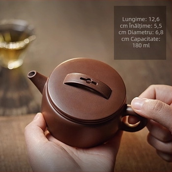 Ceainic autentic Yixing din lut mov, calitate premium, stil modern minimalist, pentru uz casnic, cadou în cutie