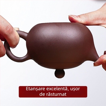Ceainic Yixing din lut purpuriu, lucrat manual de meșteri de seamă, pentru uz casnic, în stil Xi Shi