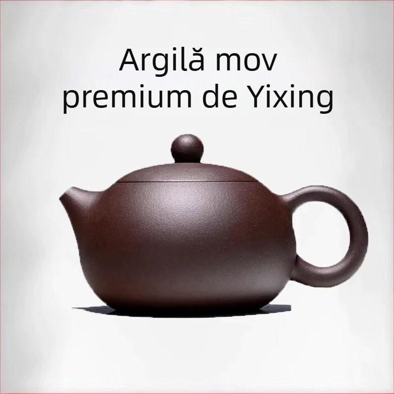 Ceainic Yixing din lut purpuriu, lucrat manual de meșteri de seamă, pentru uz casnic, în stil Xi Shi