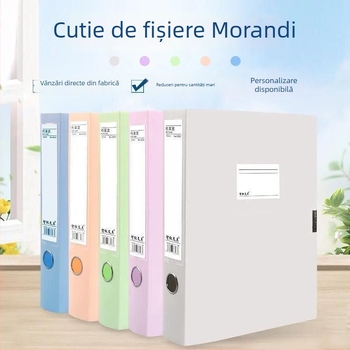 Casetă Morandi pentru arhivare, dosare A4 colorate pentru documente și chitanțe contabile, legare din plastic