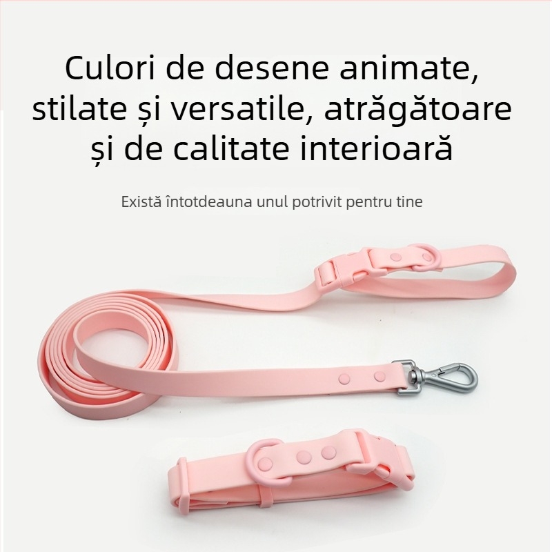 Zgarda de câine PVC impermeabilă, moale, lesă și accesorii