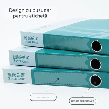 Cutie colorată din plastic pentru fișiere, format A4, depozitare documente integrată, design grilă