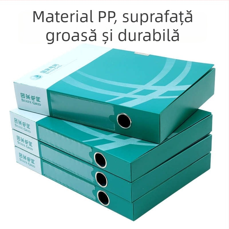 Cutie colorată din plastic pentru fișiere, format A4, depozitare documente integrată, design grilă