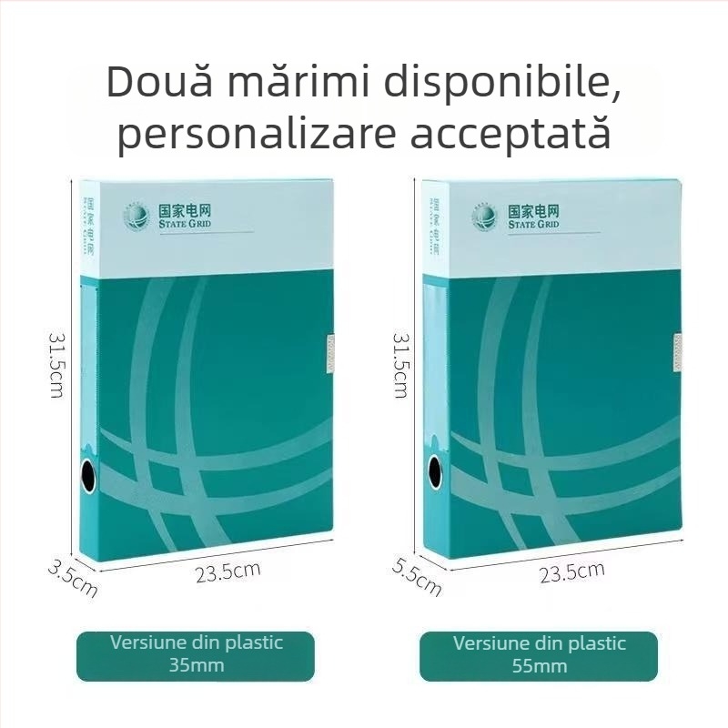 Cutie colorată din plastic pentru fișiere, format A4, depozitare documente integrată, design grilă