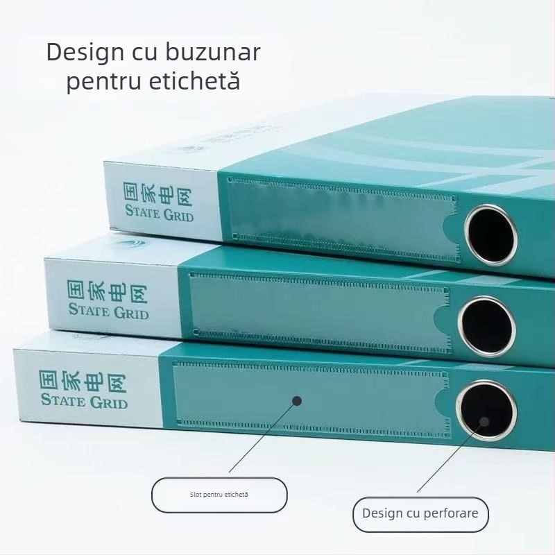 Cutie colorată din plastic pentru fișiere, format A4, depozitare documente integrată, design grilă