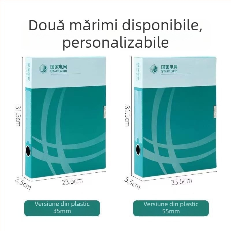 Cutie colorată din plastic pentru fișiere, format A4, depozitare documente integrată, design grilă