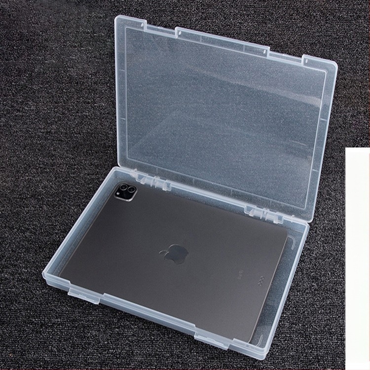 Cutie de depozitare din plastic transparent pentru birou, organizator dreptunghiular de birou pentru documente și certificate