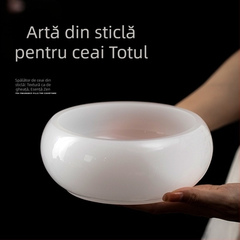 Filtru de ceai ceramic alb-glazurat și coș pentru resturi de ceai – accesorii de masă pentru servire ceai