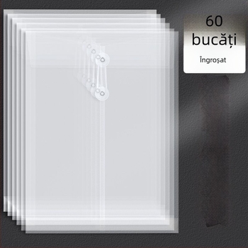 Mapă arhivă transparentă din plastic, groasă, pentru documente, portabilă, rezistentă la apă