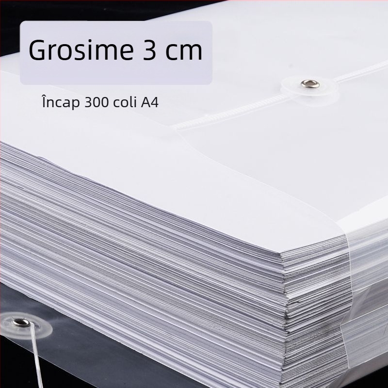 Mapă arhivă transparentă din plastic, groasă, pentru documente, portabilă, rezistentă la apă