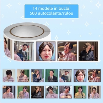 Zhou Xiaonao - Pachet cu stickere emoji din cartof dulce mov, memes creative pentru studenți, stickere amuzante