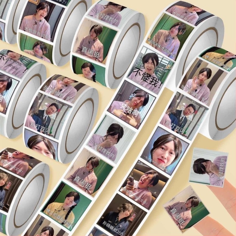 Zhou Xiaonao - Pachet cu stickere emoji din cartof dulce mov, memes creative pentru studenți, stickere amuzante