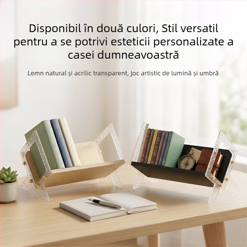Raft de birou din lemn, în stil nordic, pentru cărți și reviste