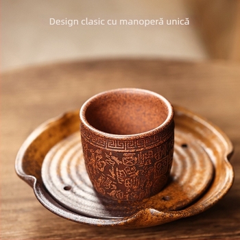 ceașcă de ceai din lut purpuriu Yixing, lucrată manual, arsă la cuptor cu lemne, set de ceai