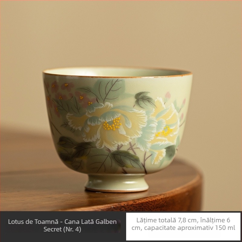 Ceașcă maestru din Ru kiln, ceșcuță de ceai porțelan Gongfu, ceașcă unică pentru oaspeți, ceașcă de degustare, set ceramic Gongfu pentru acasă, premium