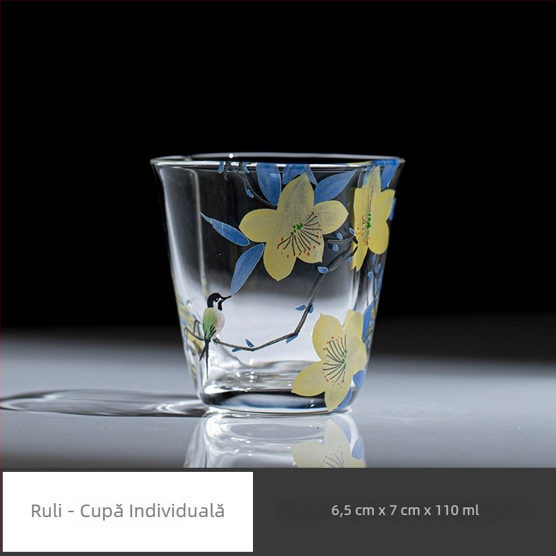 Ceașă de ceai din sticlă, design simplu și modern, rezistentă la căldură, sticlă borosilicată, transparentă, pentru ceai verde