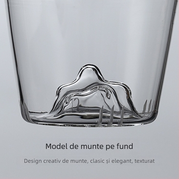 Set de ceai din sticlă transparentă, rezistentă la căldură, cu capac și filtru, design drept, stil minimalist japonez, pentru birou și casă
