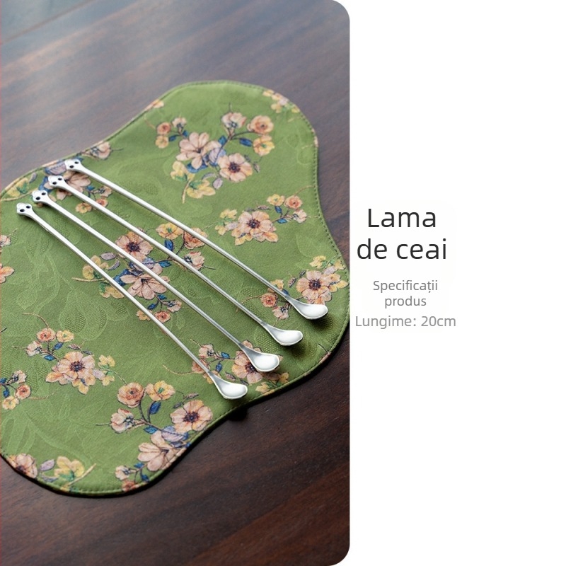 Accesorii pentru ceremonia ceaiului în stil chinezesc ușor, pentru uz casnic: lingură de ceai, strecurător, linguriță, clește pentru ceai și set Six Gentlemen