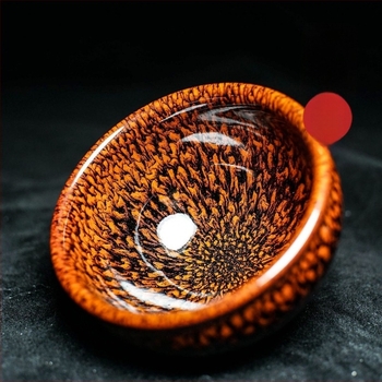 Ceașcă de ceai Jian Kiln, glazură Red Partridge, lucrată manual, capacitate mare, veselă de ceai de înaltă calitate