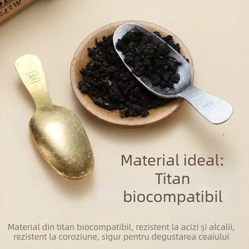 Lingurițe colorate din titan pentru ceai, lingurițe mici pentru ceai, lingurițe cu mâner scurt pentru înghețată, lingurițe pentru desert, lingurițe din titan pur