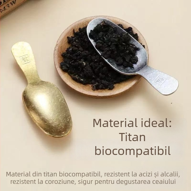 Lingurițe colorate din titan pentru ceai, lingurițe mici pentru ceai, lingurițe cu mâner scurt pentru înghețată, lingurițe pentru desert, lingurițe din titan pur