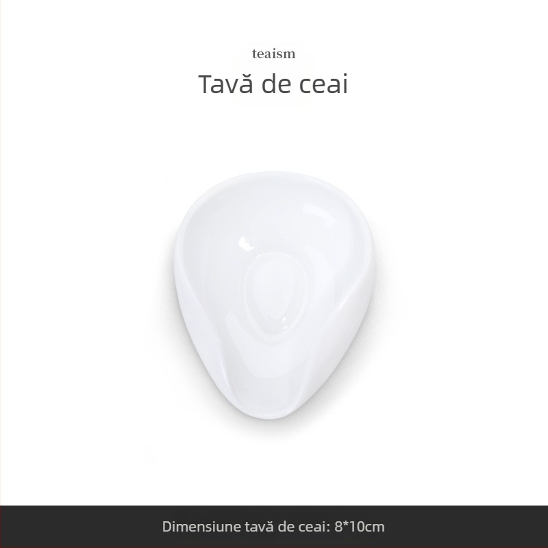 Set de ceai din porțelan alb: lingură de ceai, lingură de măsurare a ceaiului, tavă pentru ceai și accesorii pentru ceremonia ceaiului