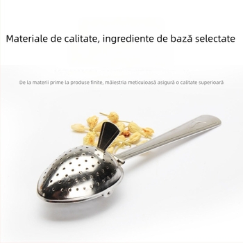 Infuzor de ceai din oțel inoxidabil 304, cu clips, mâner unic, bilă de ceai pentru frunze mari