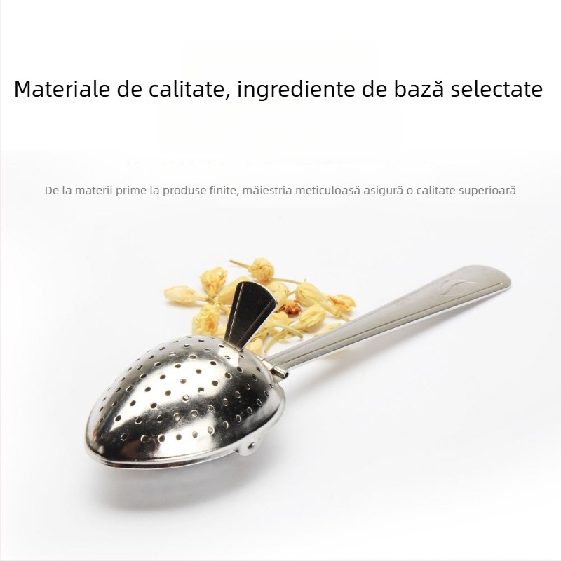 Infuzor de ceai din oțel inoxidabil 304, cu clips, mâner unic, bilă de ceai pentru frunze mari