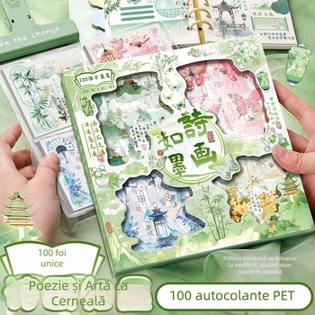Capybara Stickere creative pentru planner, 100 de bucăți, personaje de fete drăguțe, fără repetiții, rezistente la apă