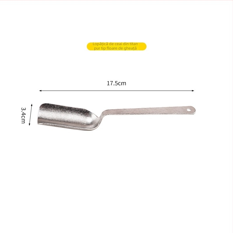 Snow Rock lingură de ceai din titan pur, cu mâner lung, protecție anti-arzire, accesorii pentru ceremonia ceaiului și separator de ceai