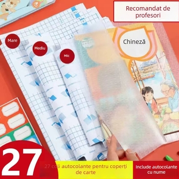Husă autoadezivă transparentă cu model diamant cristal, folie de protecție, husă din plastic pentru manuale, impermeabilă, dimensiune B5 (430×300 mm)