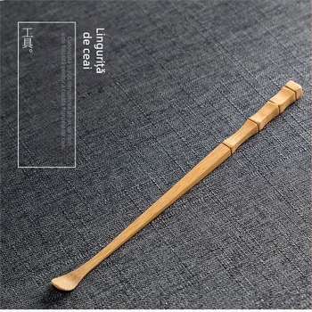 Set accesorii pentru ceremonia ceaiului din bambus (3-4 piese) — suport pentru ceai, ac pentru ceai și linguriță; Six Gentlemen Set