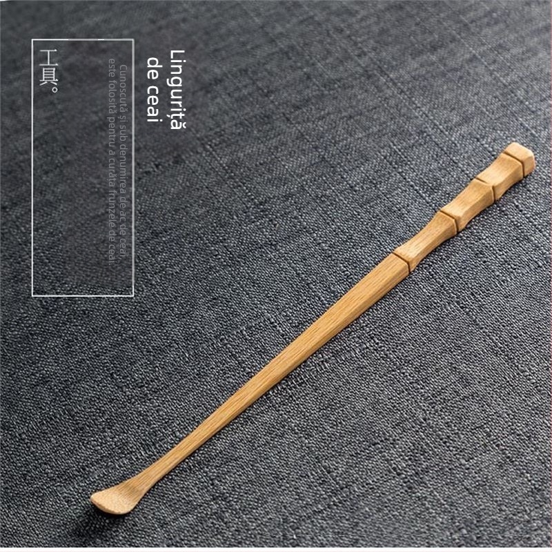 Set accesorii pentru ceremonia ceaiului din bambus (3-4 piese) — suport pentru ceai, ac pentru ceai și linguriță; Six Gentlemen Set