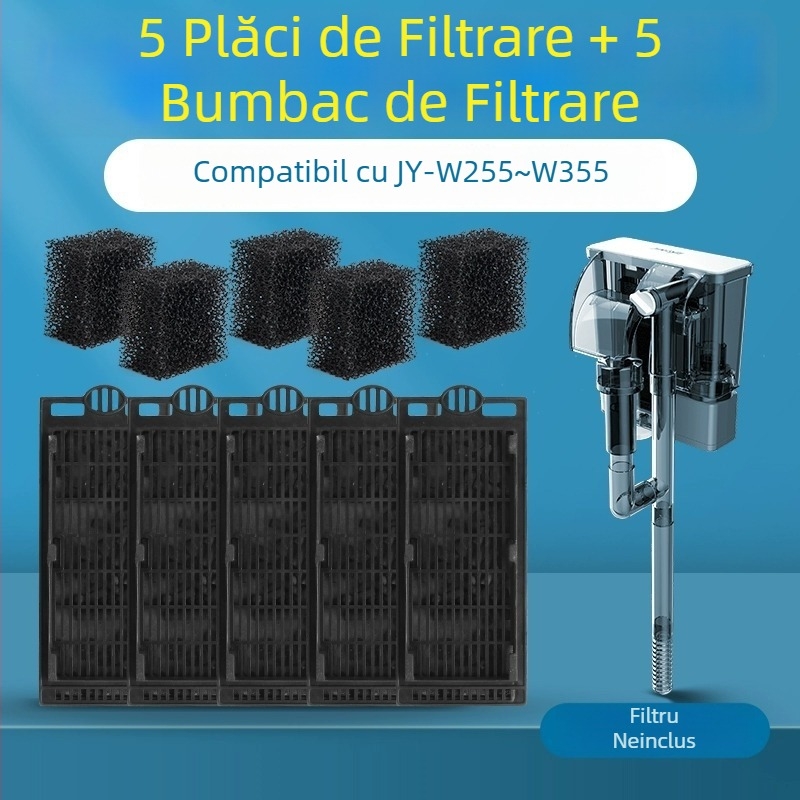Filtru extern pentru acvariu cu cascadă, montaj pe perete, sistem trei în unu pentru filtrare, aerare și circulația apei