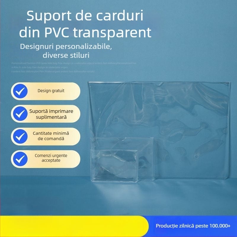 Suport pentru card PVC impermeabil - husă transparentă pentru ID, licențe și carduri