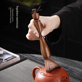 Set premium din lemn pentru întreținerea ceaiului și accesorii pentru ceremonia ceaiului, cu tavă de ceai, masă de ceai și perie de întreținere pentru ceai