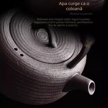 Ceainic în stil japonez cu mâner, ceramică de tip stoneware, mic ceainic pentru uz casnic, set Kung Fu de ceai