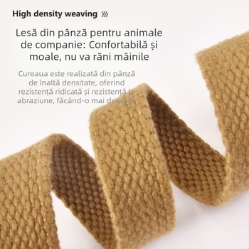 Lesă și zgardă din nylon întărite pentru câini de talie mică și mare; potrivite pentru Golden Retriever, Labrador și German Shepherd.