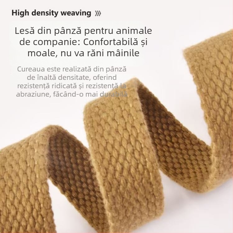 Lesă și zgardă din nylon întărite pentru câini de talie mică și mare; potrivite pentru Golden Retriever, Labrador și German Shepherd.