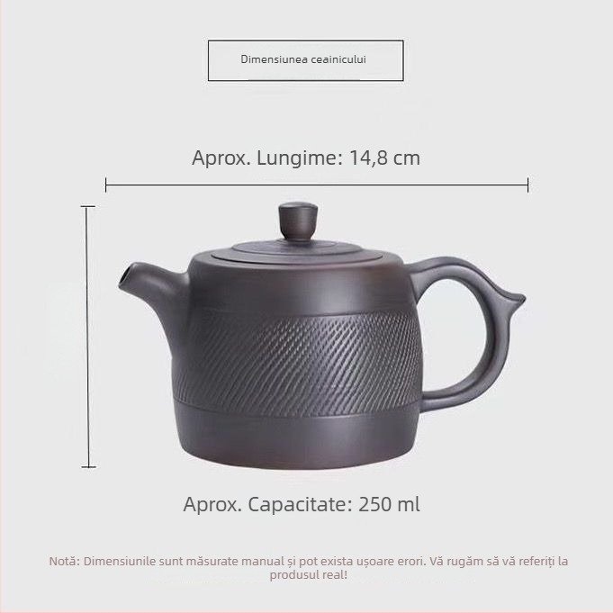 Ceainic din lut mov, lucrat manual, mare, pentru uz casnic și birou, set Kung Fu ceai