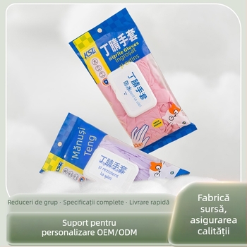 Mănuși din nitril, groase și durabile, de unică folosință, pentru bucătărie – sigure pentru alimente, impermeabile la apă, rezistente la ulei și abraziune, pentru spălat vase și uz casnic