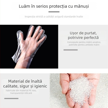 Mănuși de uz casnic, o singură folosință, groase și durabile, 100 buc PE pentru raci, sigure și igienice
