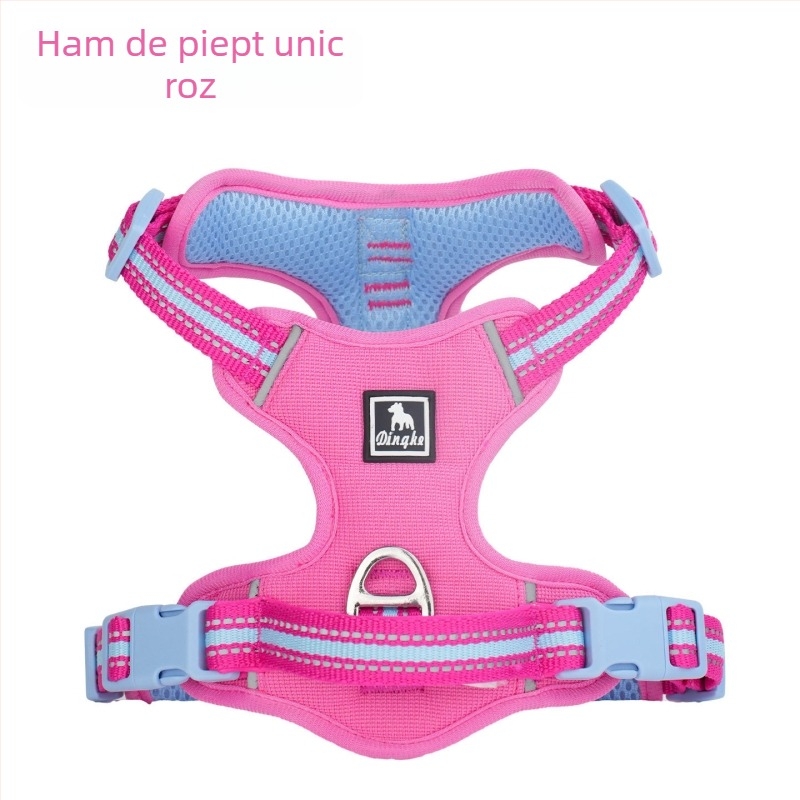 Hamă de plimbare pentru câini cu jucărie detașabilă, ham pentru piept și spate, pentru câini mari, medii și mici (corgi, schnauzer) pentru ieșiri în aer liber