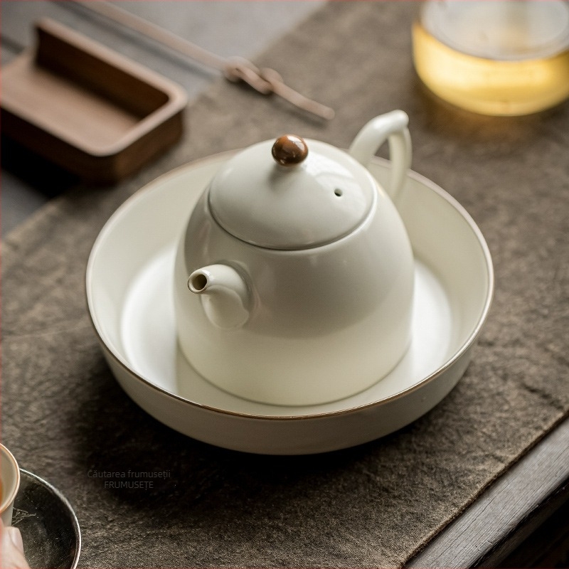 Ceainic ceramic pentru ceremonia ceaiului în stil chinezesc Song, vas unic pentru prepararea ceaiului, set tradițional de ceai