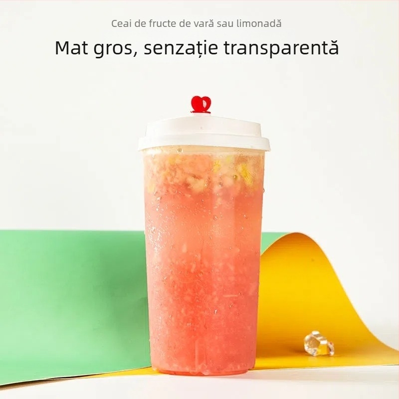 Ceașcă pentru ceai cu lapte, diametru 90 mm, capacitate 500 ml, finisaj mat, etanșabilă, fabricată prin injecție din PP
