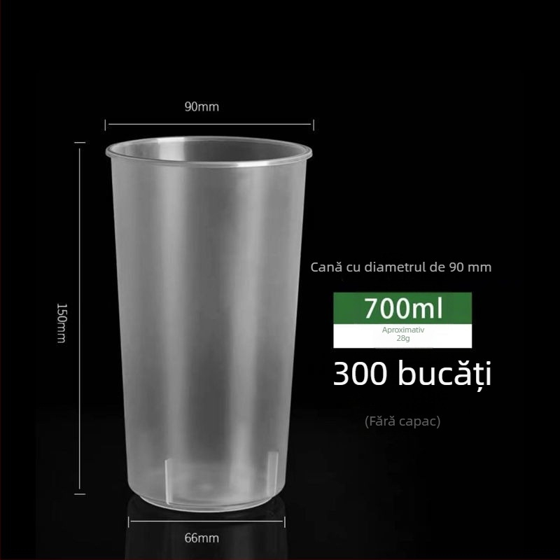 Ceașcă pentru ceai cu lapte, diametru 90 mm, capacitate 500 ml, finisaj mat, etanșabilă, fabricată prin injecție din PP