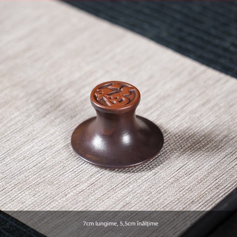 Suport pentru capac de ceai din lut mov, suport ceramic pentru capac pentru gaiwan, accesoriu minimalist de înaltă clasă pentru ceremonia ceaiului