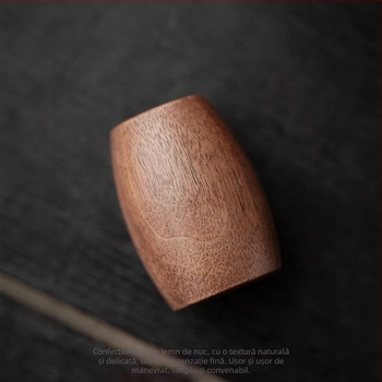 Suport pentru capac de ceainic din nuc negru, cu suport pentru ceașcă — accesorii de ceai în stil retro